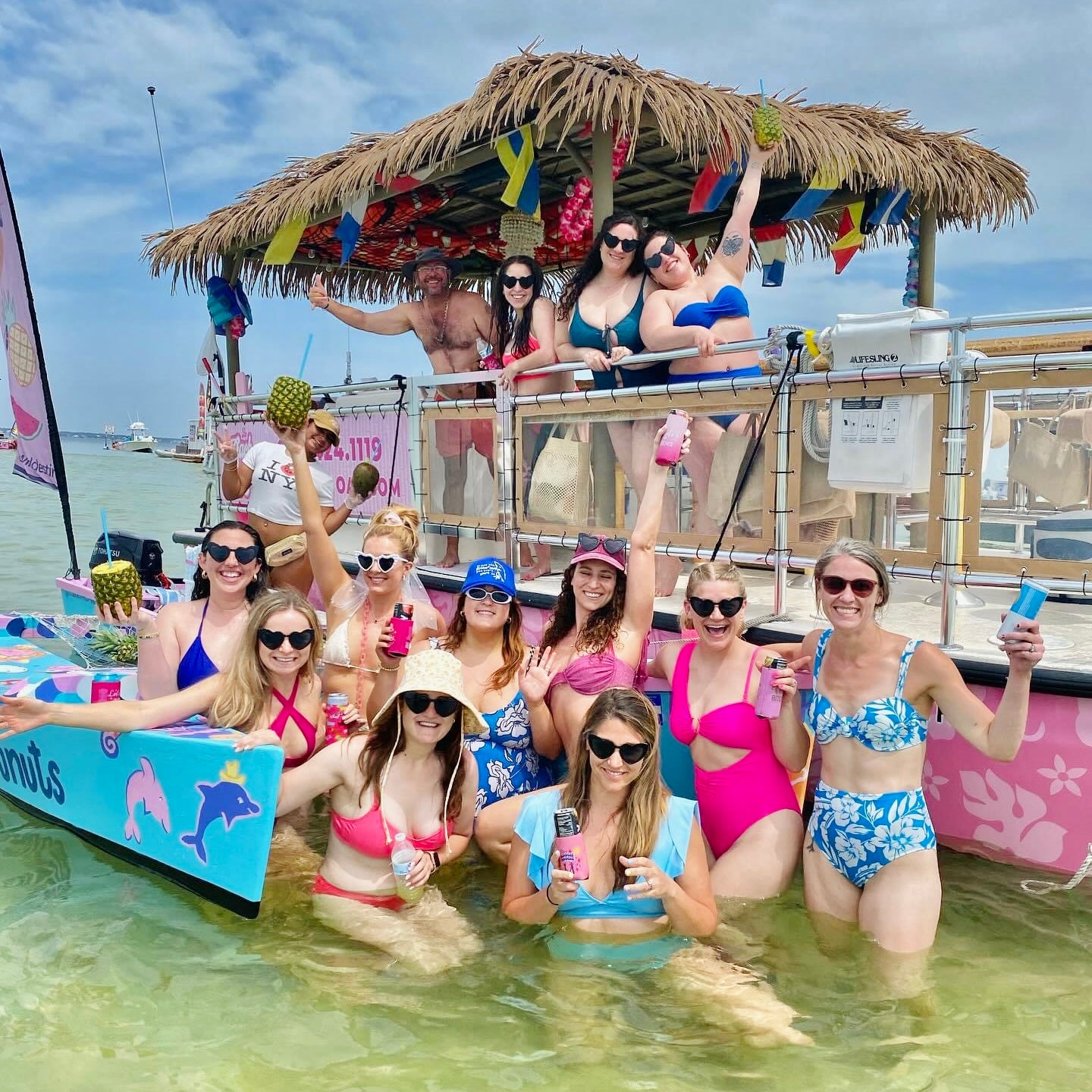Pink Tiki Party Cruise up to 18 Passengers