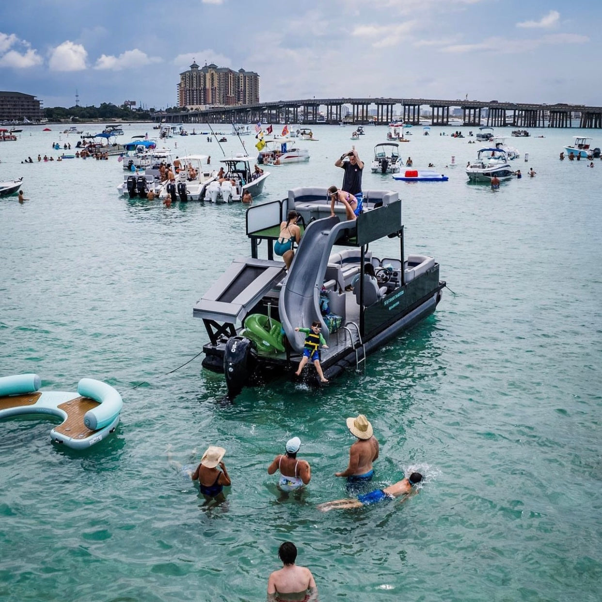 Double Decker Slide Pontoon at Crab Island