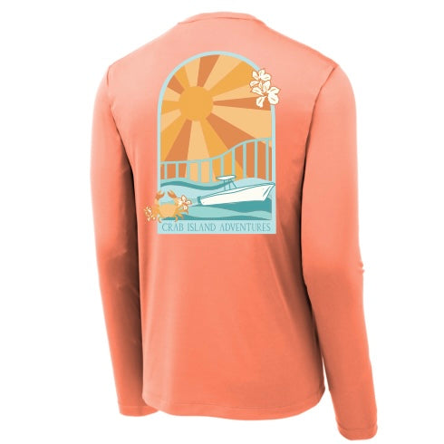 Peach Performance Crab Island Shirt