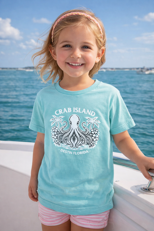Kids Aqua Crab Island T-shirt