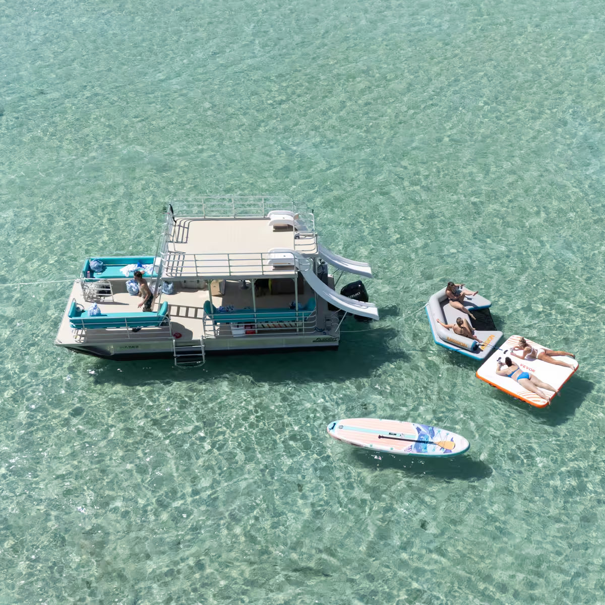 Double Slide Boat Rental with Restroom up to 12 passengers