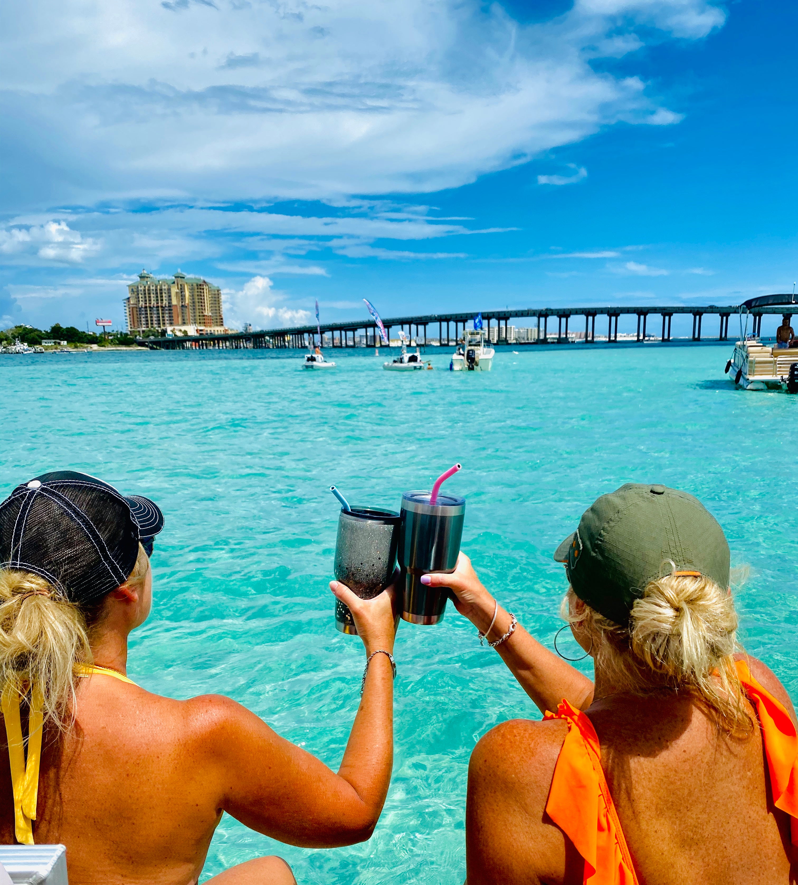 Family on a Crab Island boat rental in Destin Florida