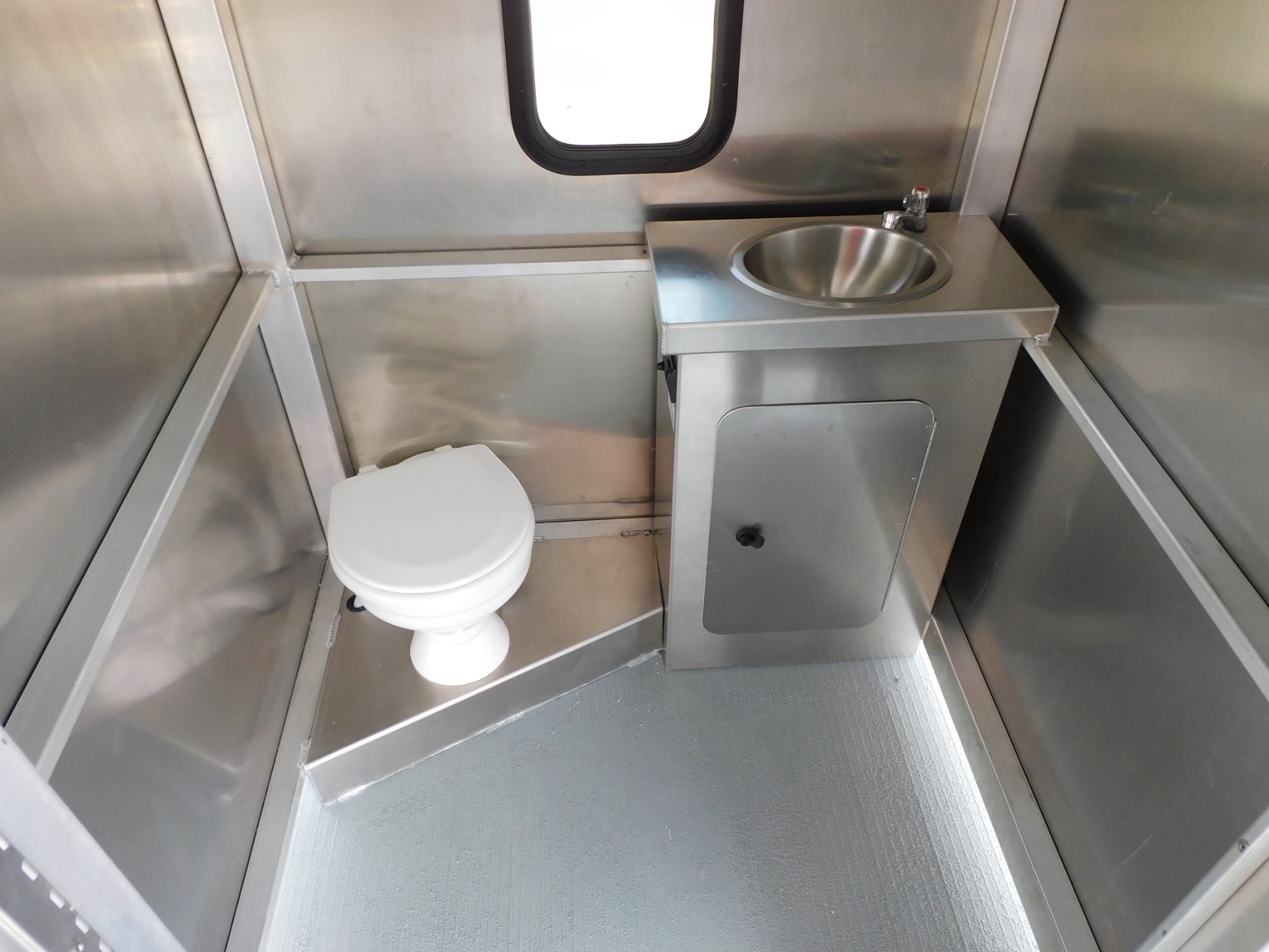 View of bathroom on double slide boat rental